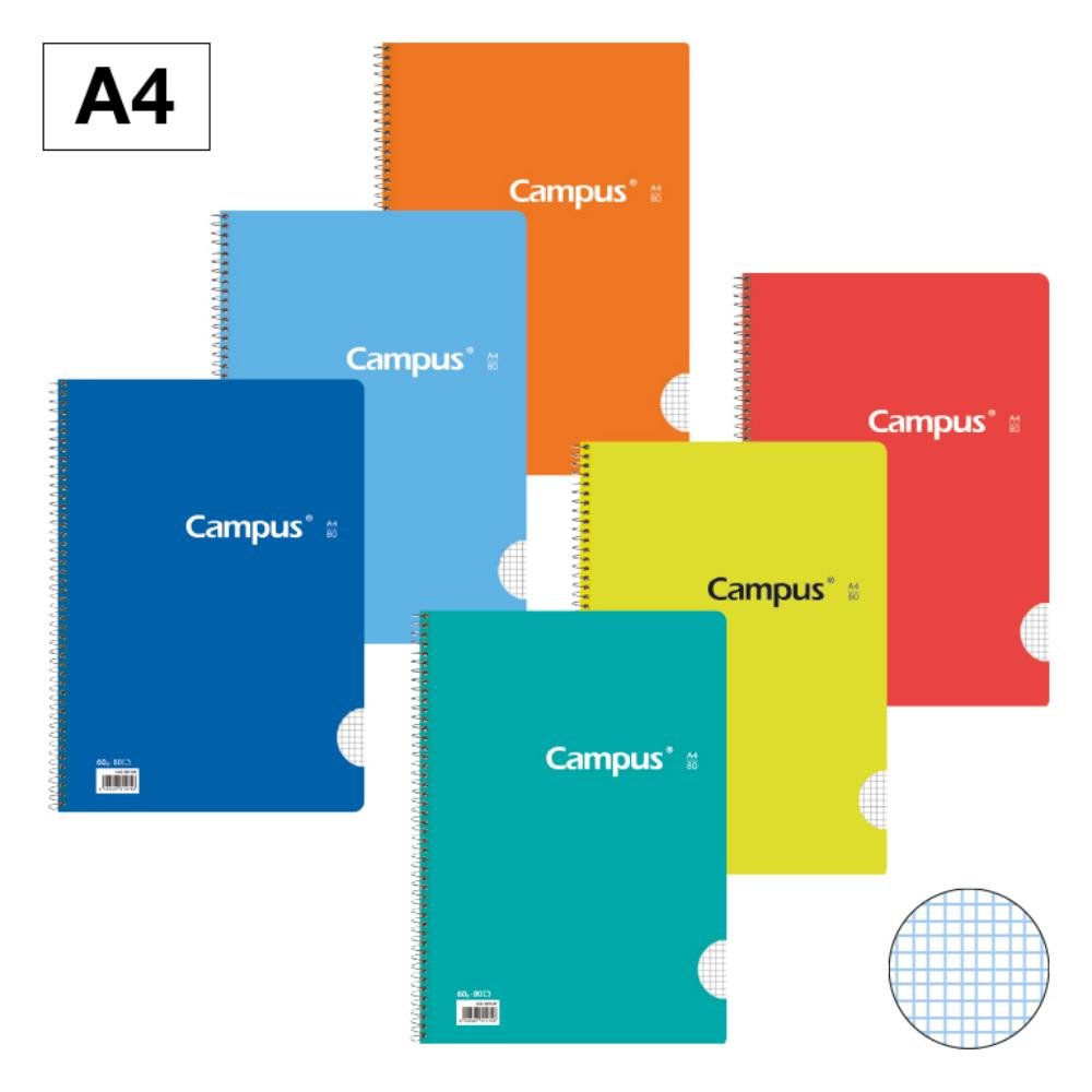Bloc Espiral Campus A4 Tapa Básica 80 Hojas 60g Milimetrado