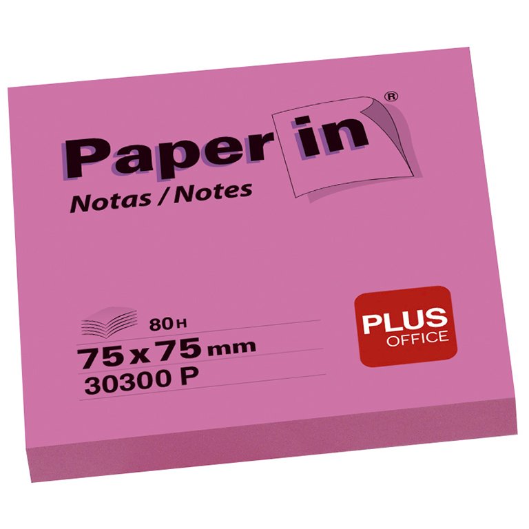 Bloc Notas Adhesivas Paper In Plus Office 75 x 75 mm Rosa Flúor 80 Hojas