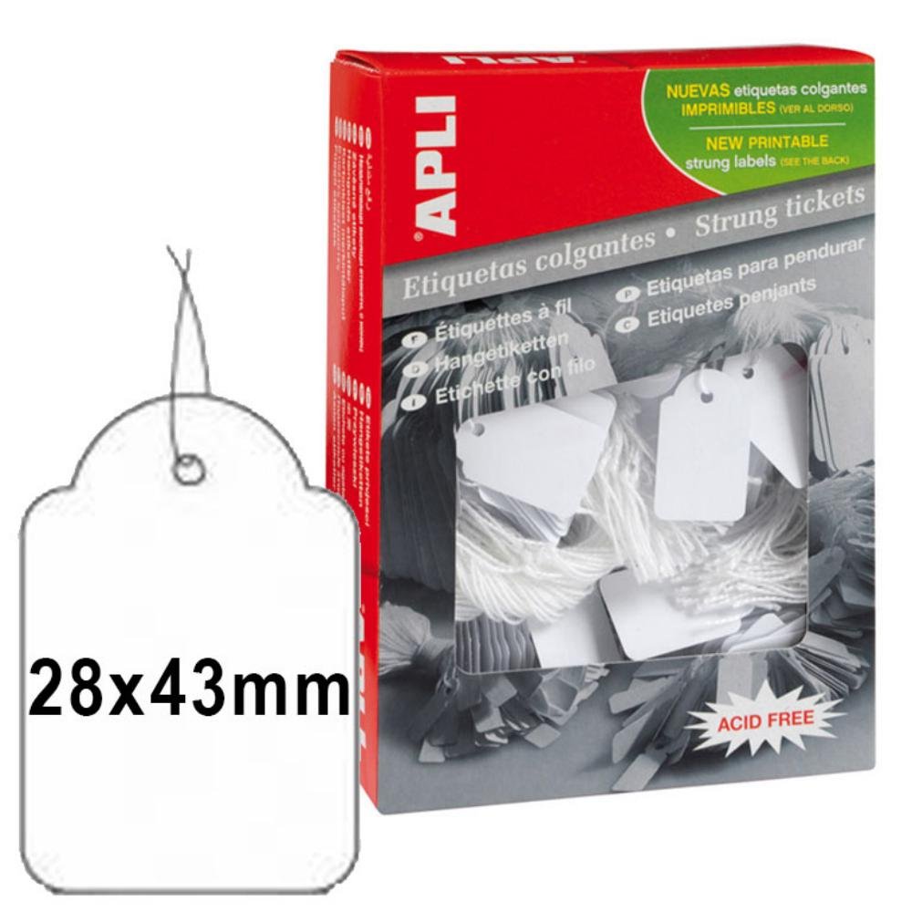 Etiquetas Colgantes Apli 28 x 43 mm 500 ud.