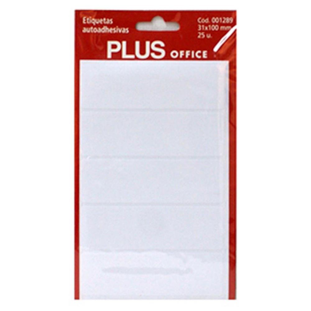Etiquetas Autoadhesivas Plus Office 31 x 100 mm 25 Etiquetas 5 Hojas