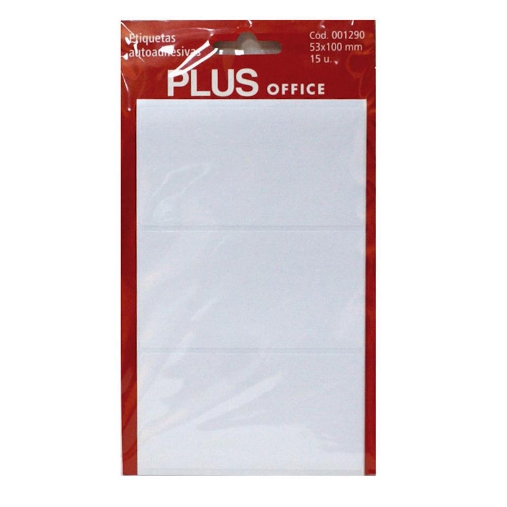 Etiquetas Autoadhesivas Plus Office 53 x 100 mm 15 Etiquetas 5 Hojas