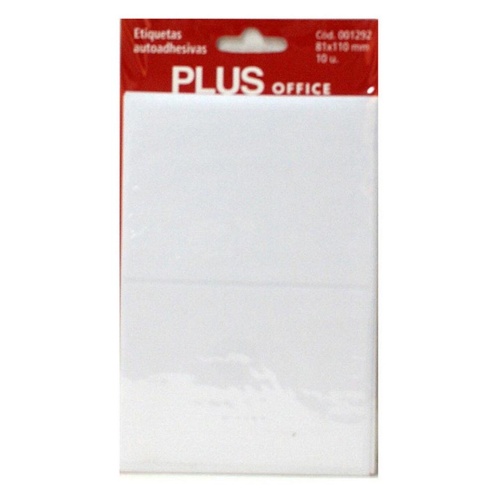 Etiquetas Autoadhesivas Plus Office 81 x 110 mm 10 Etiquetas 5 Hojas