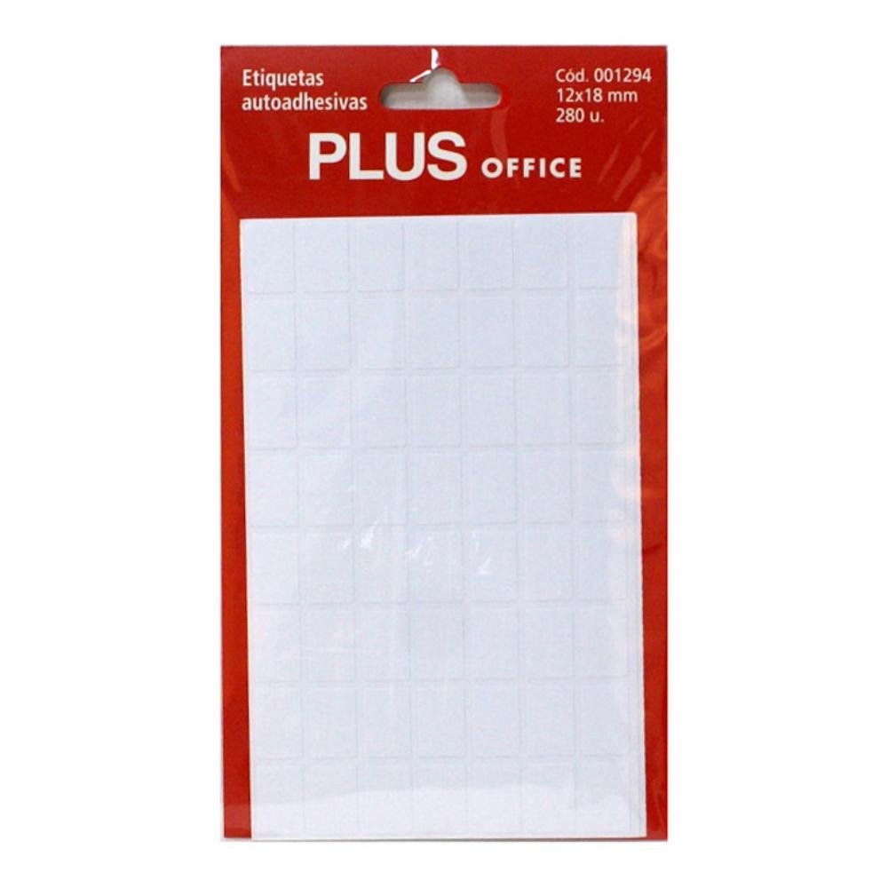 Etiquetas Autoadhesivas Plus Office 12 x 18 mm 280 Etiquetas 5 Hojas
