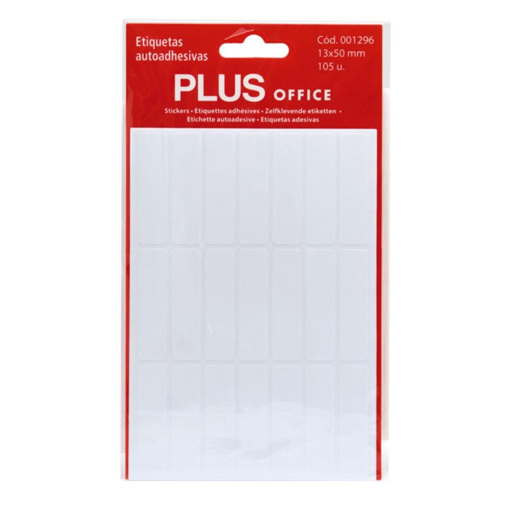 Etiquetas Autoadhesivas Plus Office 13 x 50 mm 105 Etiquetas 5 Hojas