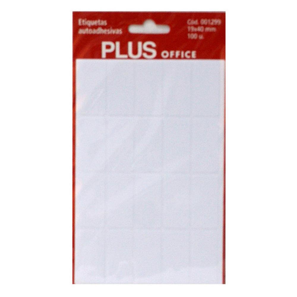 Etiquetas Autoadhesivas Plus Office 19 x 40 mm 100 Etiquetas 5 Hojas