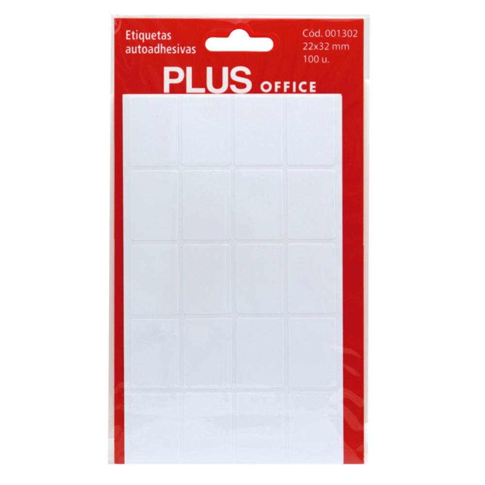 Etiquetas Autoadhesivas Plus Office 22 x 32 mm 100 Etiquetas 5 Hojas