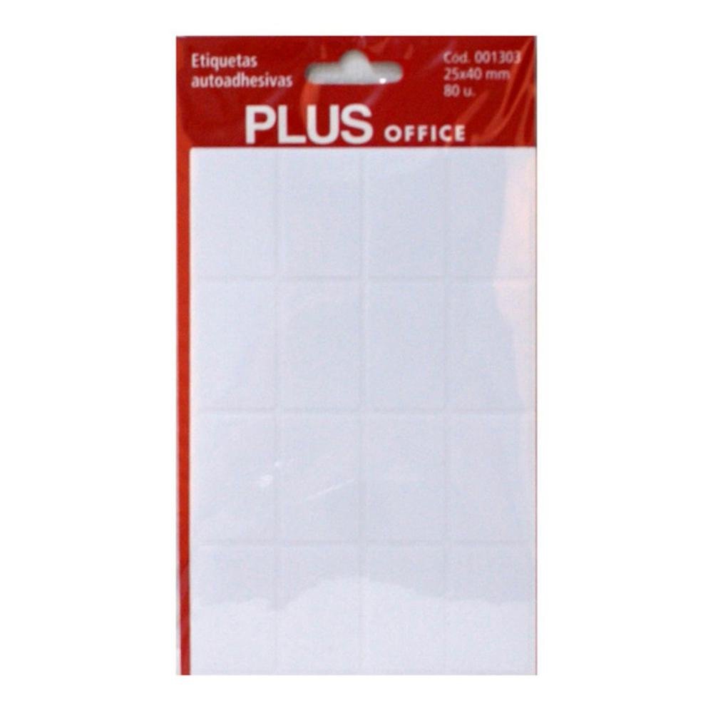 Etiquetas Autoadhesivas Plus Office 25 x 40 mm 80 Etiquetas 5 Hojas