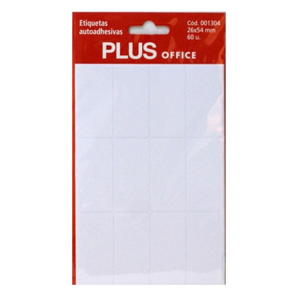 Etiquetas Autoadhesivas Plus Office 26 x 54 mm 60 Etiquetas 5 Hojas