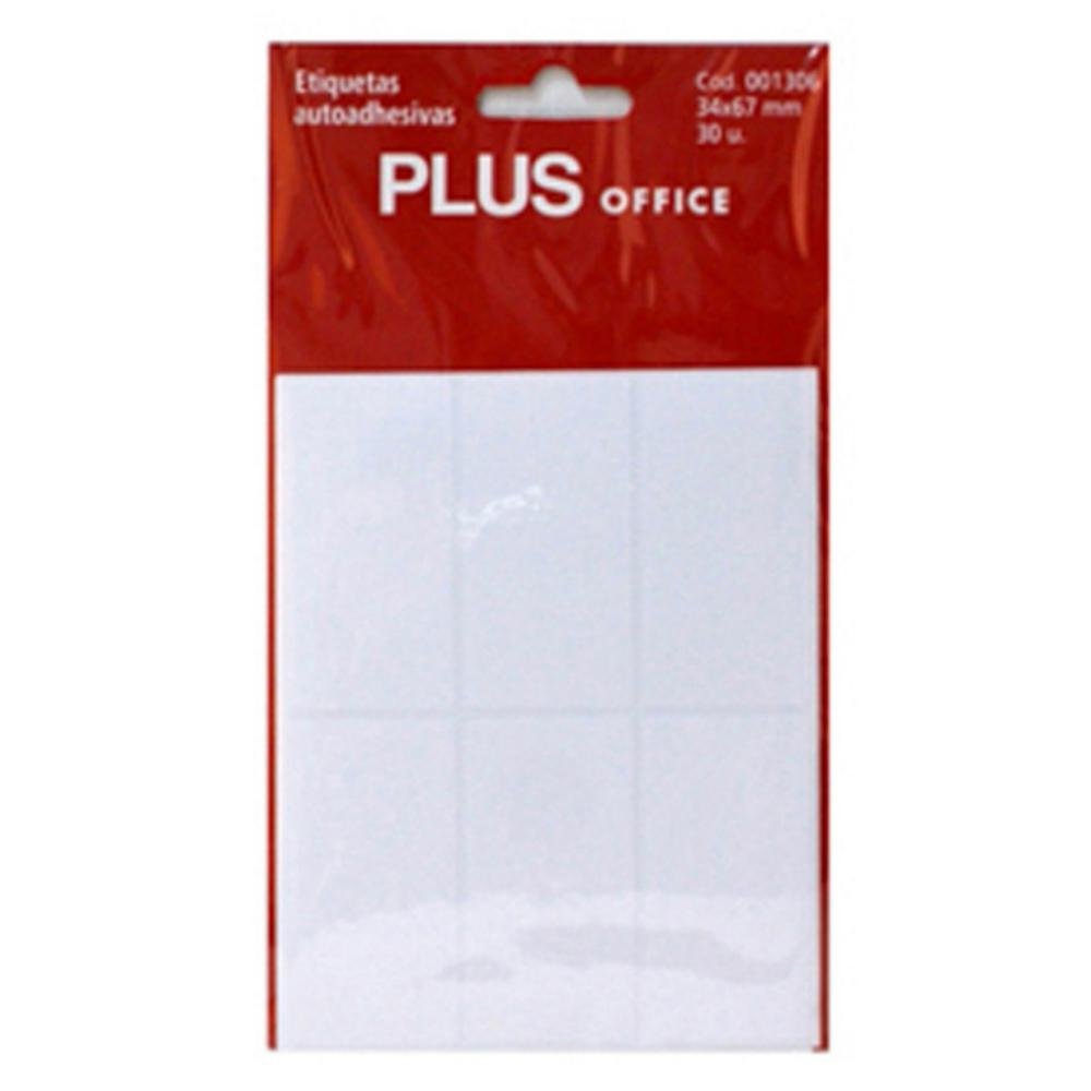 Etiquetas Autoadhesivas Plus Office 34 x 67 mm 30 Etiquetas 5 Hojas