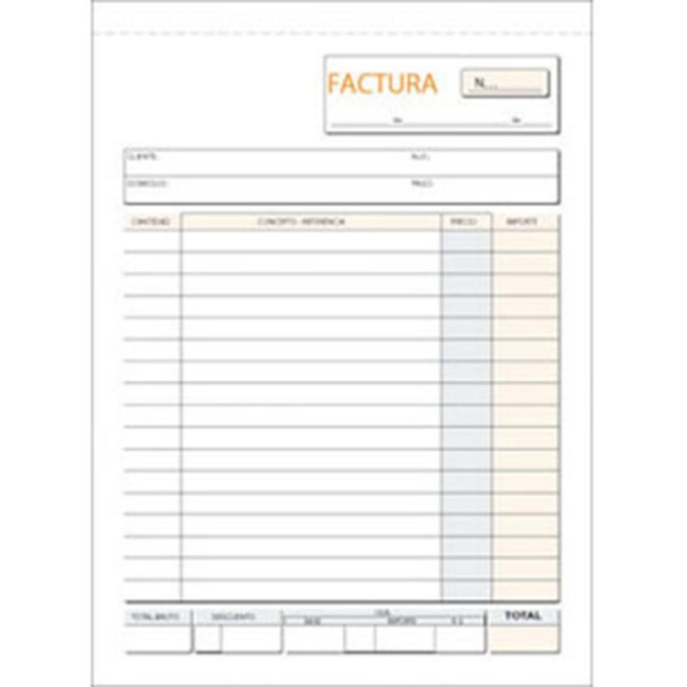 Talonario Facturas Plus Office Natural 109 x 153 mm Duplicado 50 Juegos