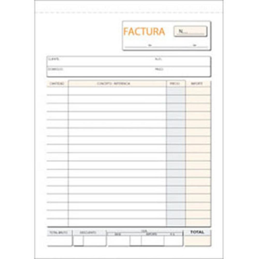 Talonario Facturas Plus Office Natural 145 x 207 mm Triplicado 50 Juegos
