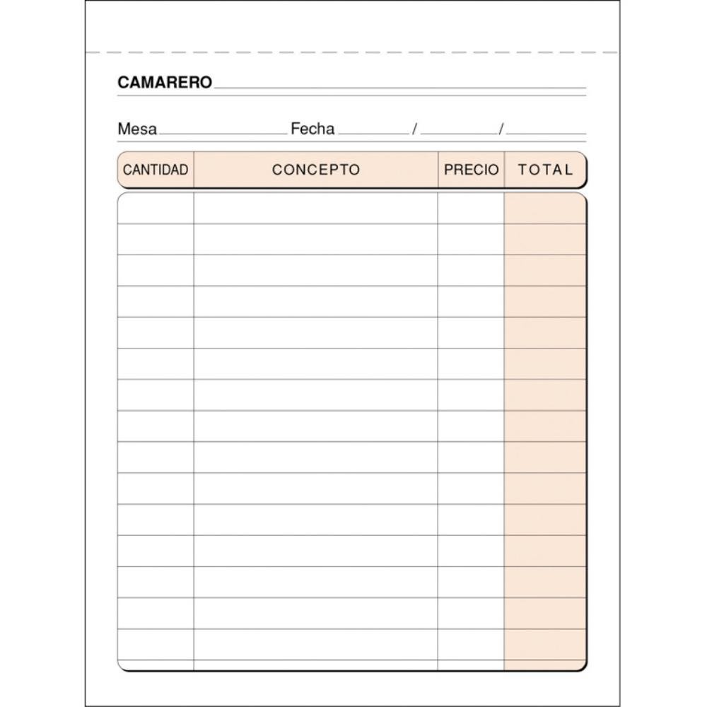Talonario Camareros Plus Office 109 x 153 mm Duplicado 50 Juegos
