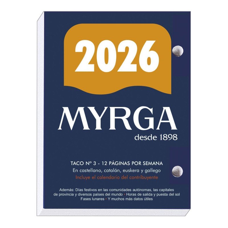 Taco Calendario Myrga 2026