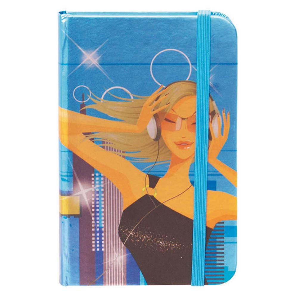 Libreta Encuadernada Forrada Campus University A6 80 Hojas con Goma Rayado Horizontal Diseño Girl