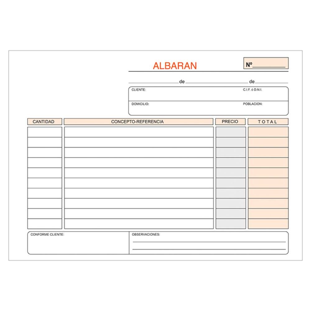 Talonario Albaranes Plus Office Apaisado 207 x 145 mm Duplicado 50 Juegos