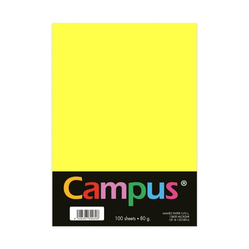 Papel A4 Campus 80g 100 Hojas Amarillo Oro