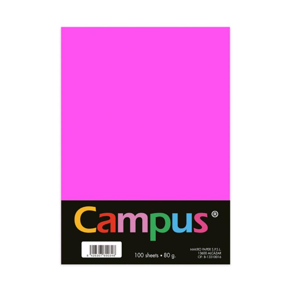 Papel A4 Campus 80g 100 Hojas Rosa Neón