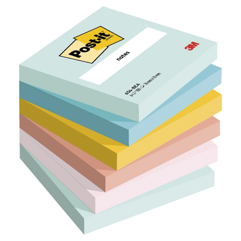 Bloc Notas Adhesivas Post-It 76 x 76 mm Colores Beachside 100 Hojas