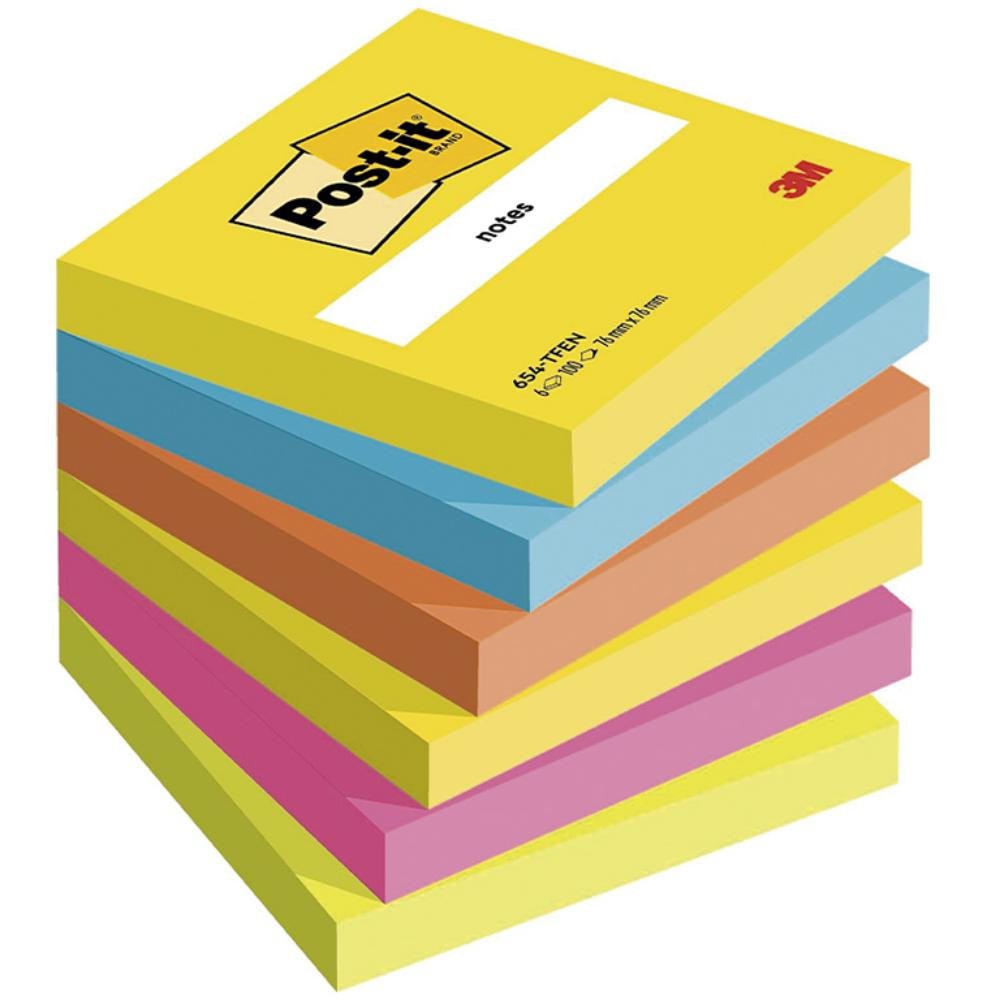 Bloc Notas Adhesivas Post-It 76 x 76 mm Colores Energía 100 Hojas