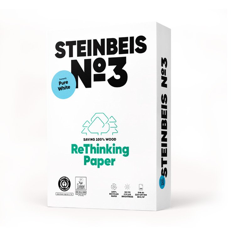 Papel A3 100% Reciclado Steinbeis Nº3 80g 500 Hojas