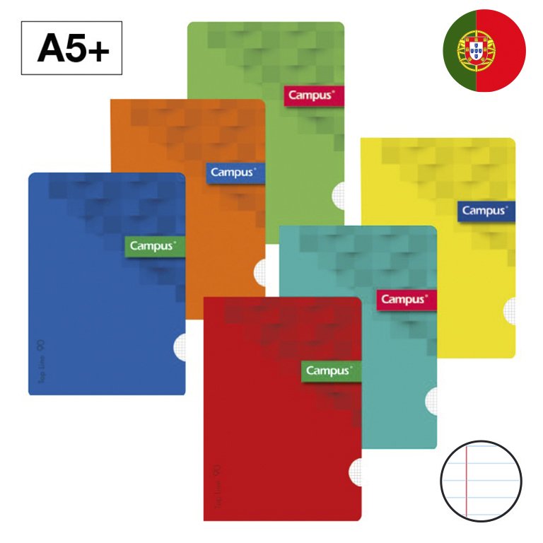 Libreta Grapada Campus A5+ Tapa Básica 48 Hojas 90g Rayado Horizontal Doble Margen