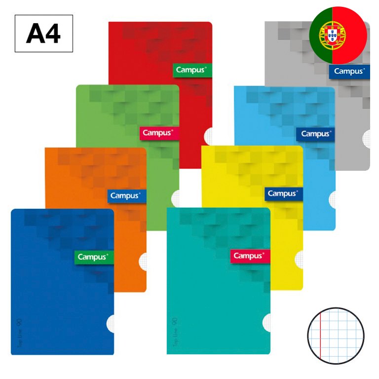 Libreta Grapada Campus A4 Tapa Básica 48 Hojas 90g Cuadrícula 5 mm Doble Margen