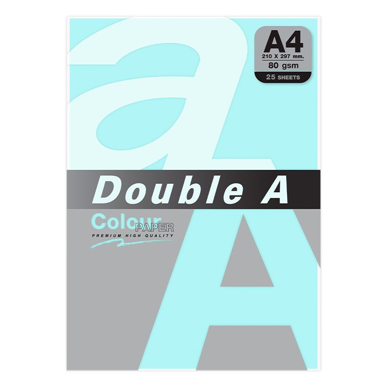 Papel A4 Double A Colour 80g 25 Hojas Azul Océano