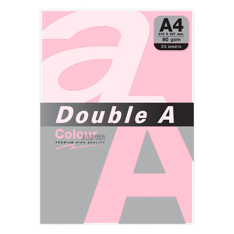 Papel A4 Double A Colour 80g 25 Hojas Rosa