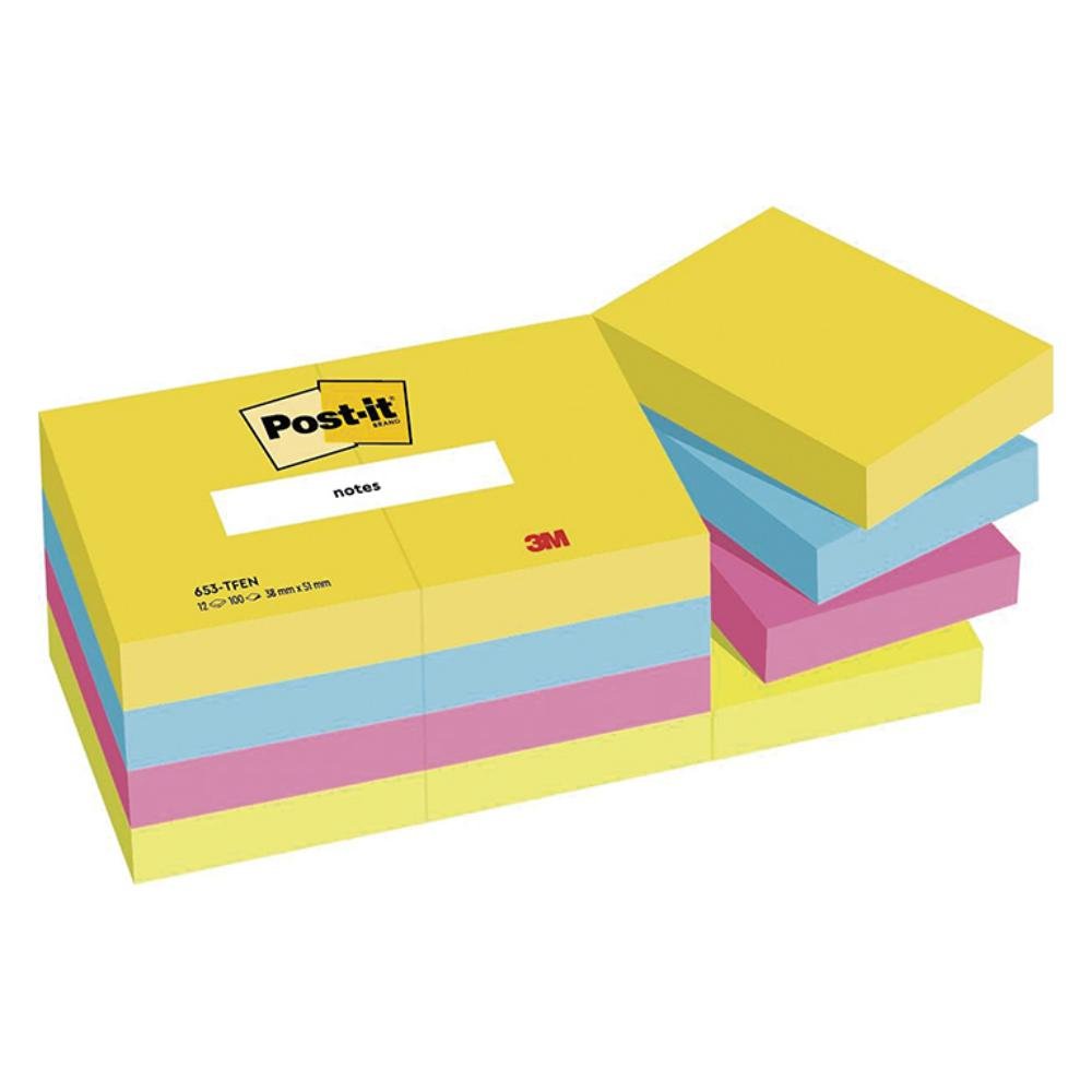 Bloc Notas Adhesivas Post-It 38 x 51 mm Colores Energía 100 Hojas