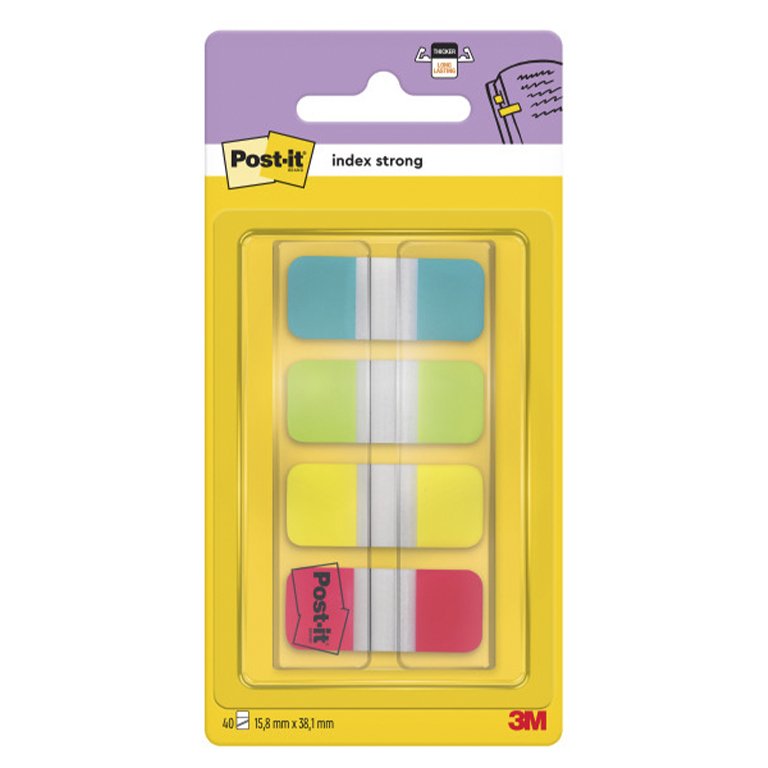 Banderitas Post-It 16 x 38 mm Dispensador 4 Colores 40 ud.