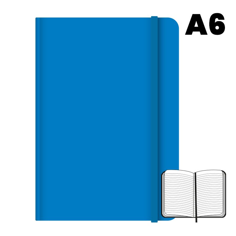 Libreta Cosida Campus University A6 Rayado Horizontal Azul Cielo