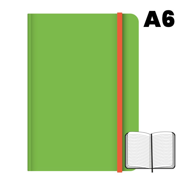 Libreta Cosida Campus University A6 Rayado Horizontal Verde