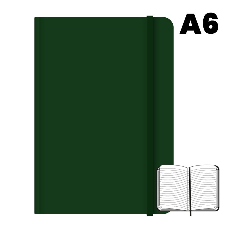 Libreta Cosida Campus University A6 Rayado Horizontal Verde Oscuro