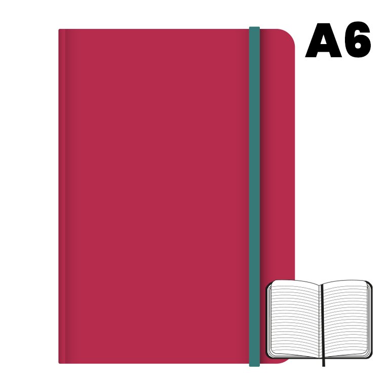 Libreta Cosida Campus University A6 Rayado Horizontal Fucsia