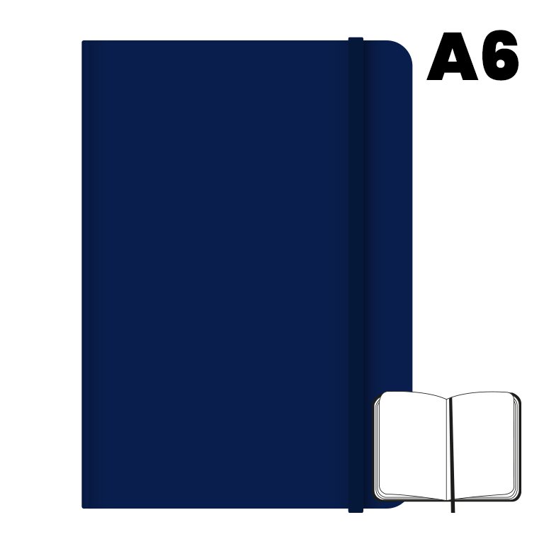 Libreta Cosida Campus University A6 Hojas Lisas Azul Marino