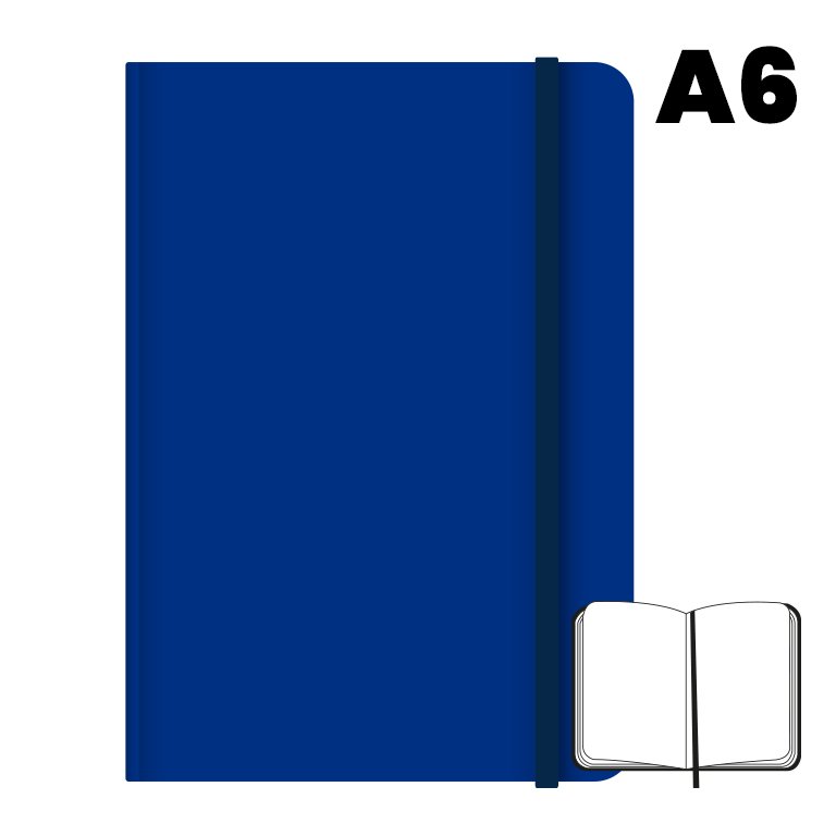 Libreta Cosida Campus University A6 Hojas Lisas Azul