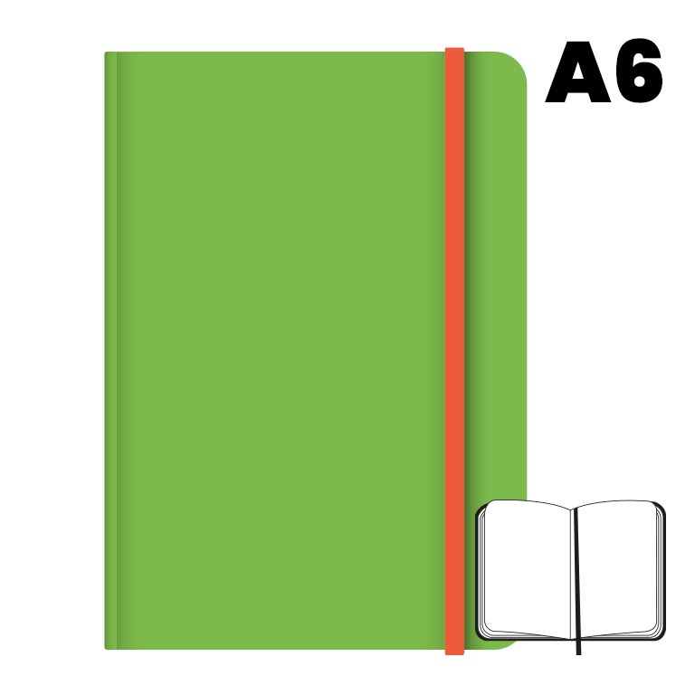 Libreta Cosida Campus University A6 Hojas Lisas Verde