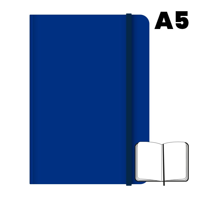 Libreta Cosida Campus University A5 Hojas Lisas Azul