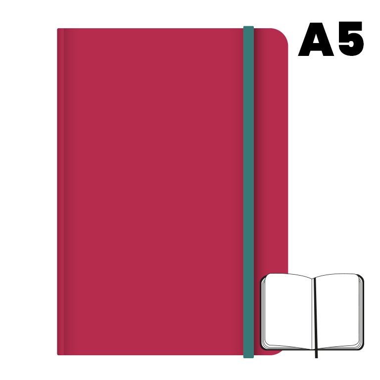 Libreta Cosida Campus University A5 Hojas Lisas Fucsia