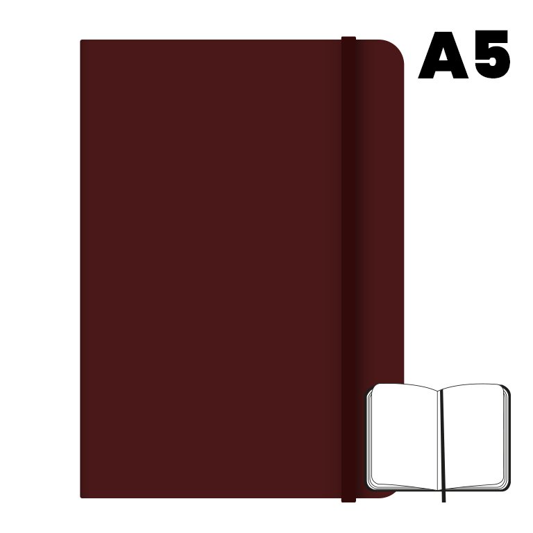 Libreta Cosida Campus University A5 Hojas Lisas Granate