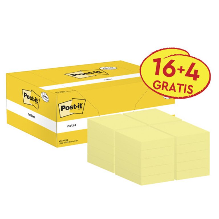 Bloc Notas Adhesivas Post-It 38 x 51 mm Amarillas 100 Hojas
