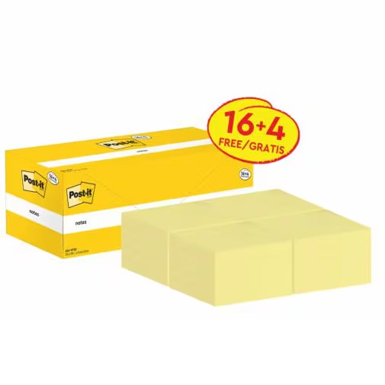 Bloc Notas Adhesivas Post-It 76 x 76 mm Amarillas 100 Hojas