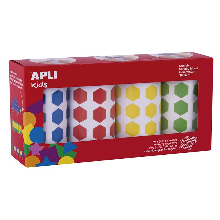 Gomets Formas Geométricas Apli Hexagonos 20 mm Multicolor 4 ud.