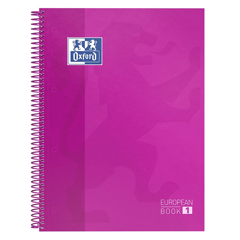 Bloc Espiral Oxford A4+ Tapa Extradura 80 Hojas Cuadrícula 5 mm Fucsia