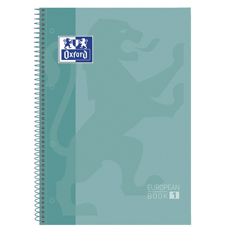 Bloc Espiral Oxford A4+ Tapa Extradura 80 Hojas Cuadrícula 5 mm Verde Menta