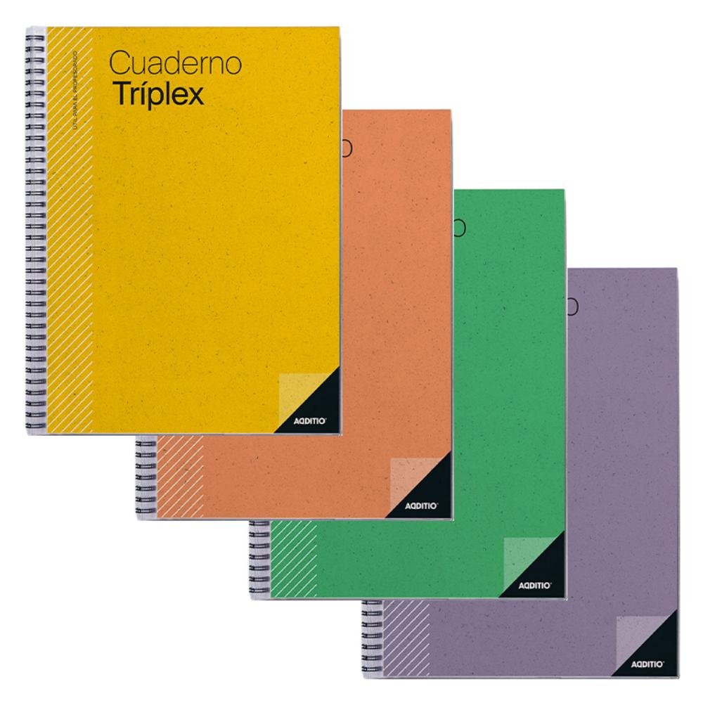 Cuaderno Tríplex Additio Folio Castellano Colores Surtidos