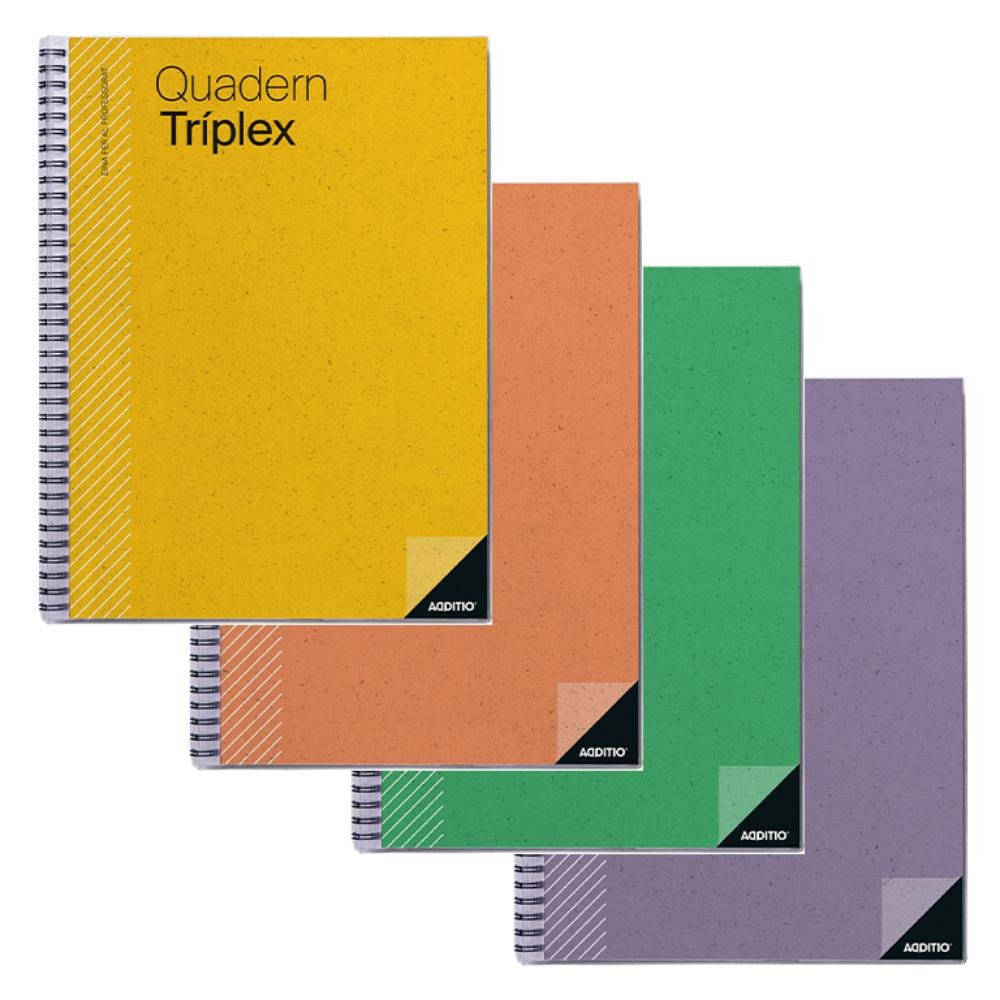 Cuaderno Tríplex Additio Folio Catalán Colores Surtidos