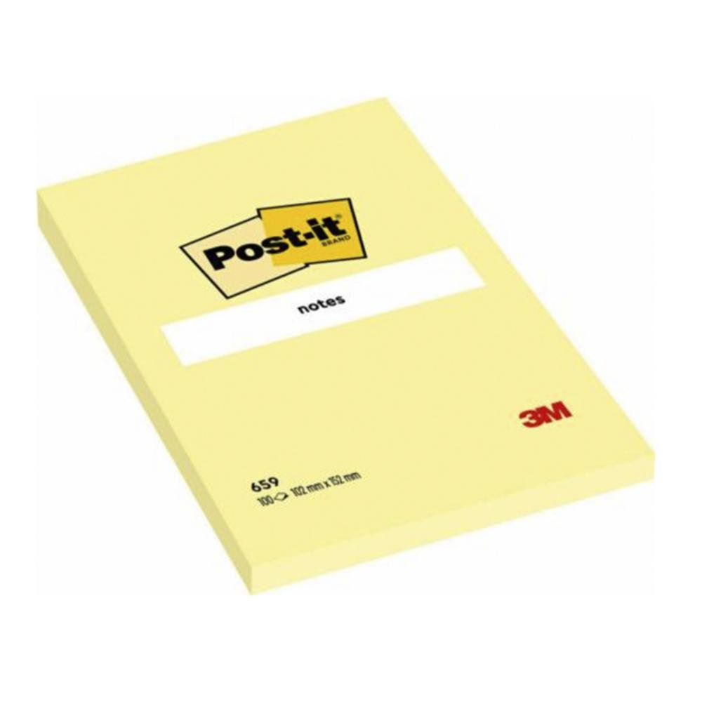 Bloc Notas Adhesivas Gran Formato Post-It Rayado Liso 102 x 152 mm 100 Hojas
