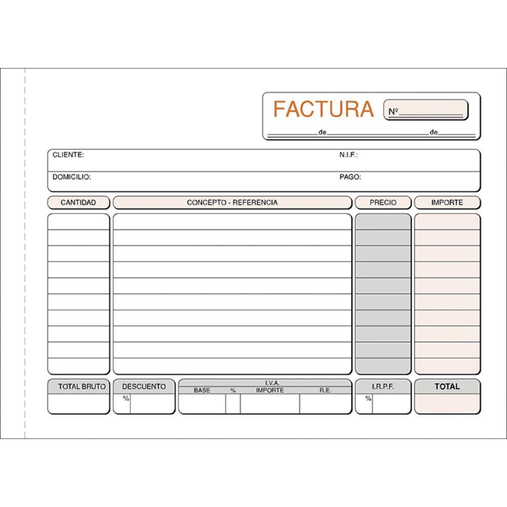 Talonario Facturas Plus Office Apaisado 207 x 145 mm Duplicado 50 Juegos