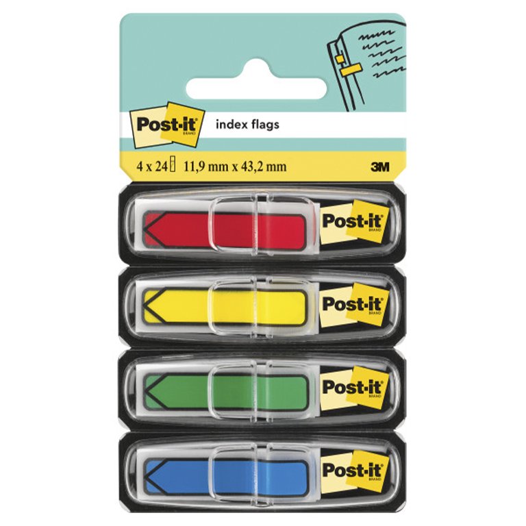 Banderitas Post-It Flechas 12 x 43 mm 4 Colores 96 ud.